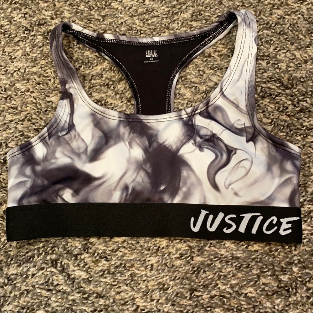 Justice sports bra. Size 28.